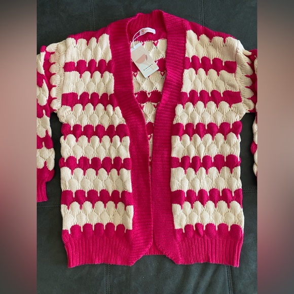 KIRUNDO Cardigan Chunky Lantern Sleeve Open Front NWT SM - Picture 9 of 11